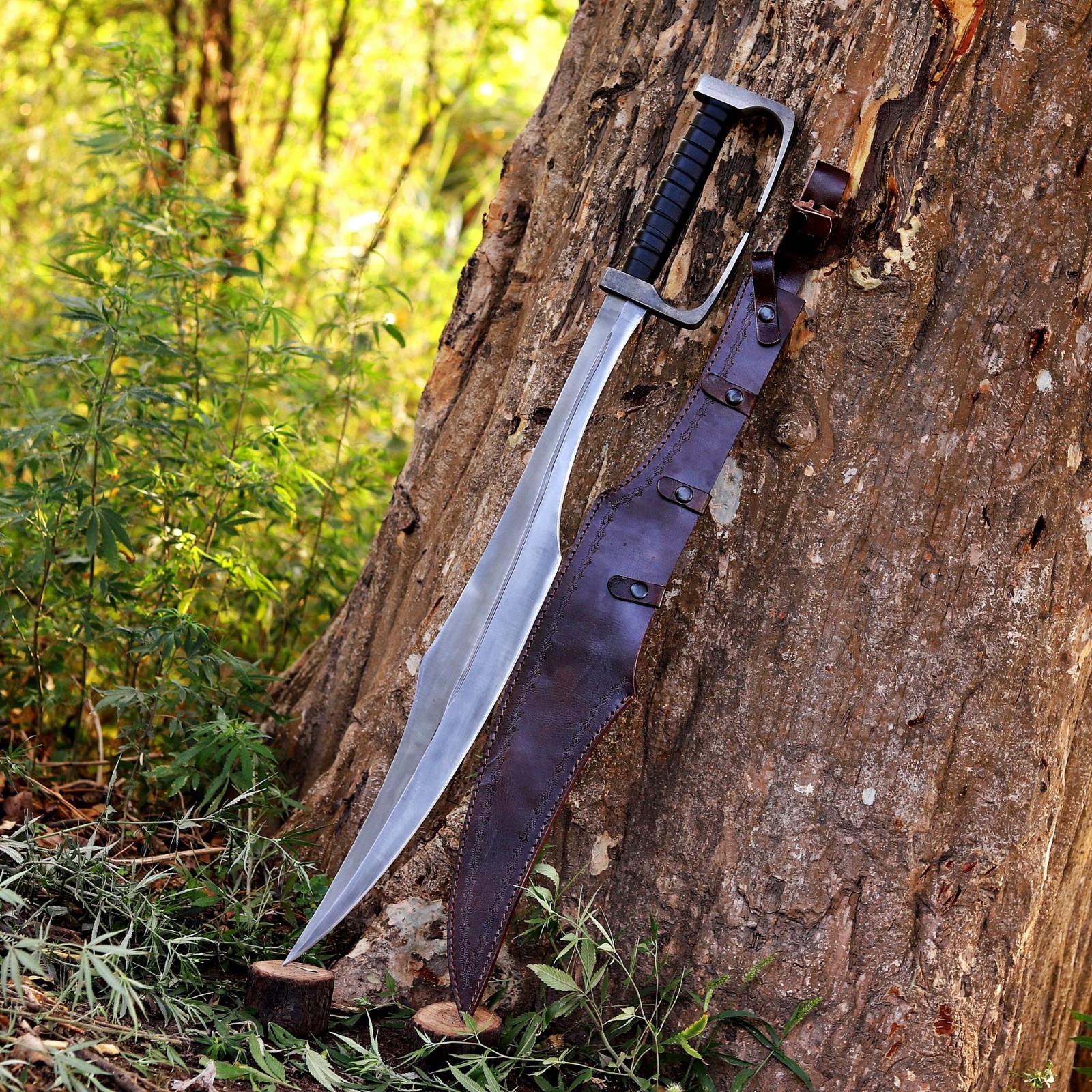 Handmade 300 Spartan Sword Replica Carbon Steel Display Collectible with Sheath