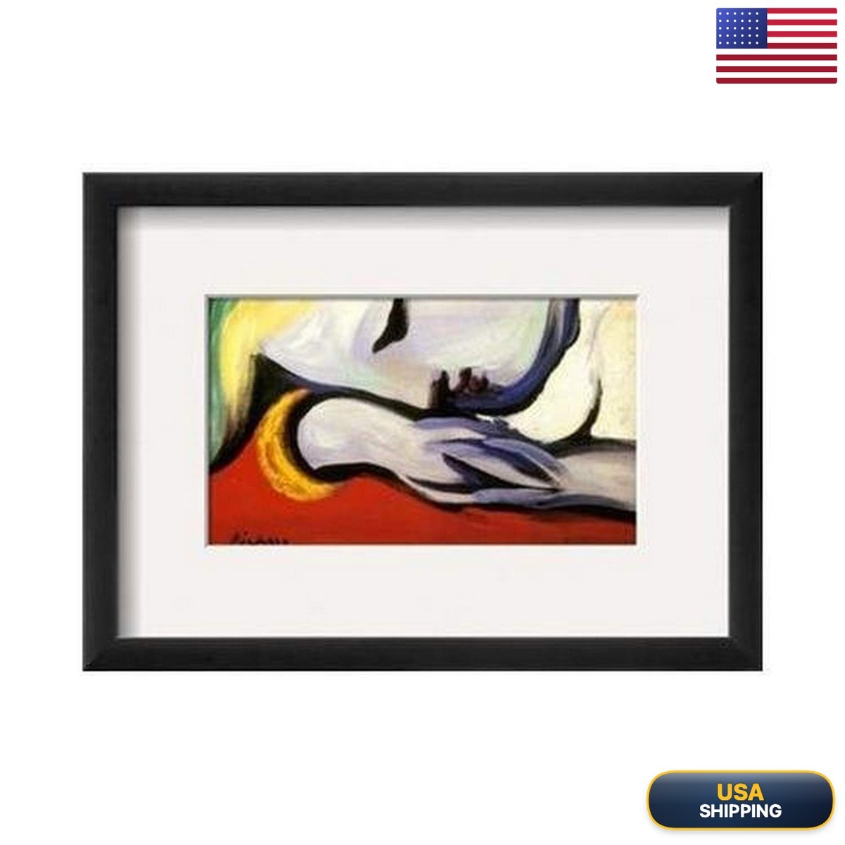 Picasso At Rest Framed Art Print 15x11 Resting Woman Picasso At Rest Framed Art Print 15x11 Resting Woman