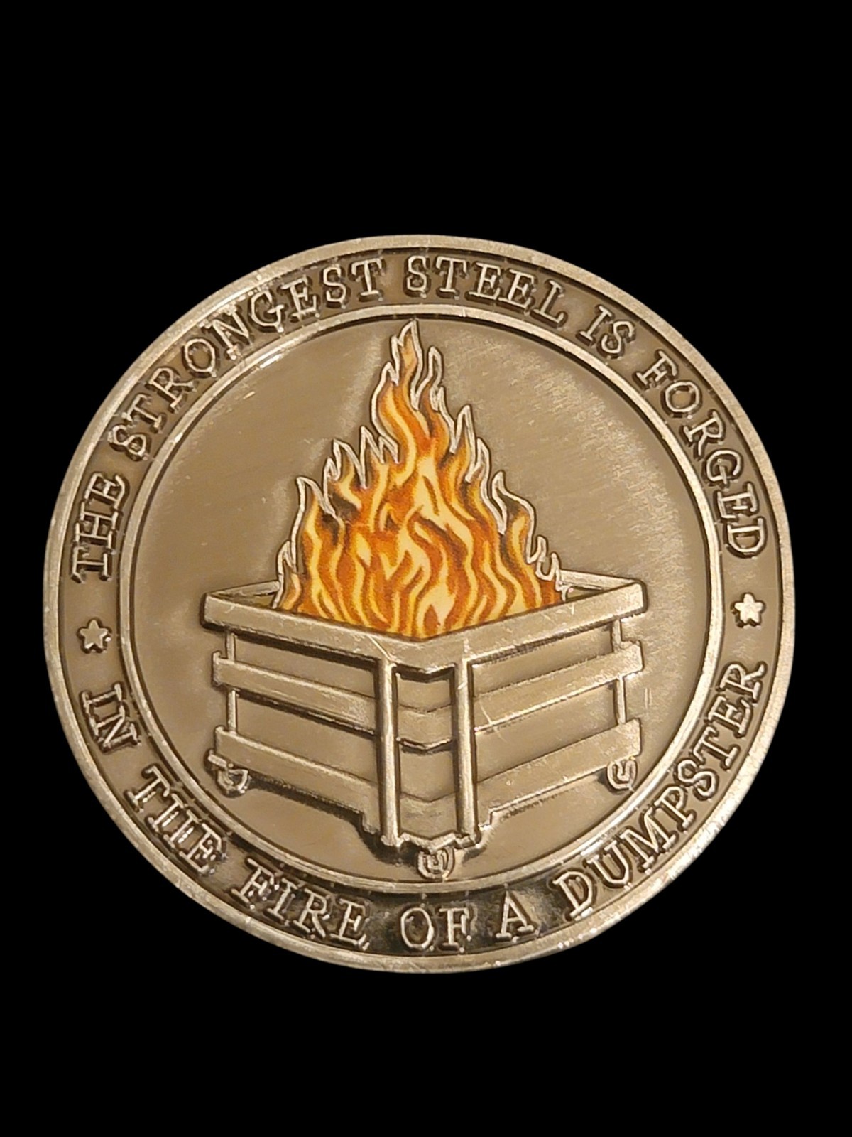 10 X Forged Steel Funny Dumpster Fire Challenge Coin Humor Gifts For Going Away