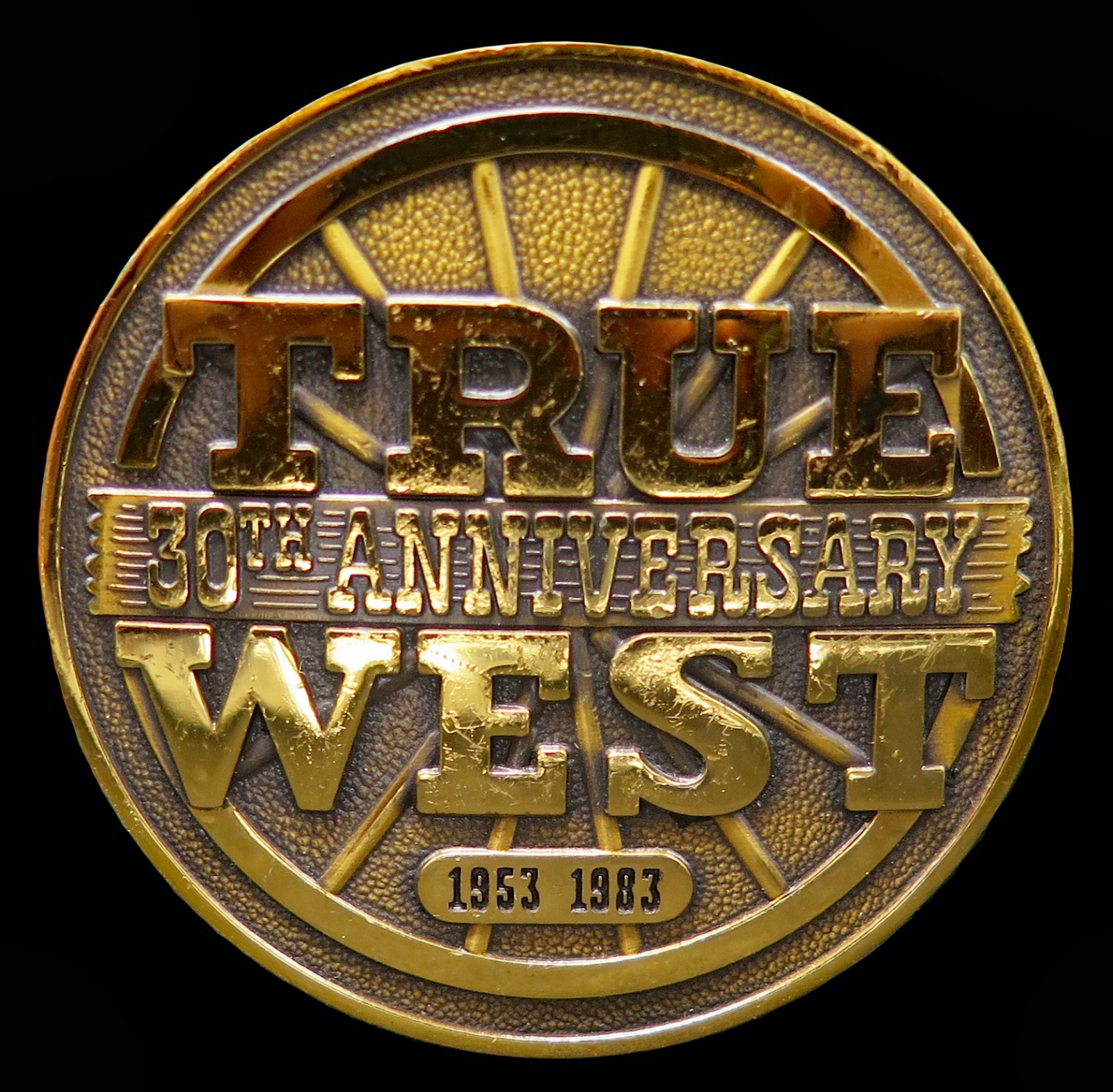 True West Western Frontier Magazine 30th Anniversary Vintage Belt Buckle
