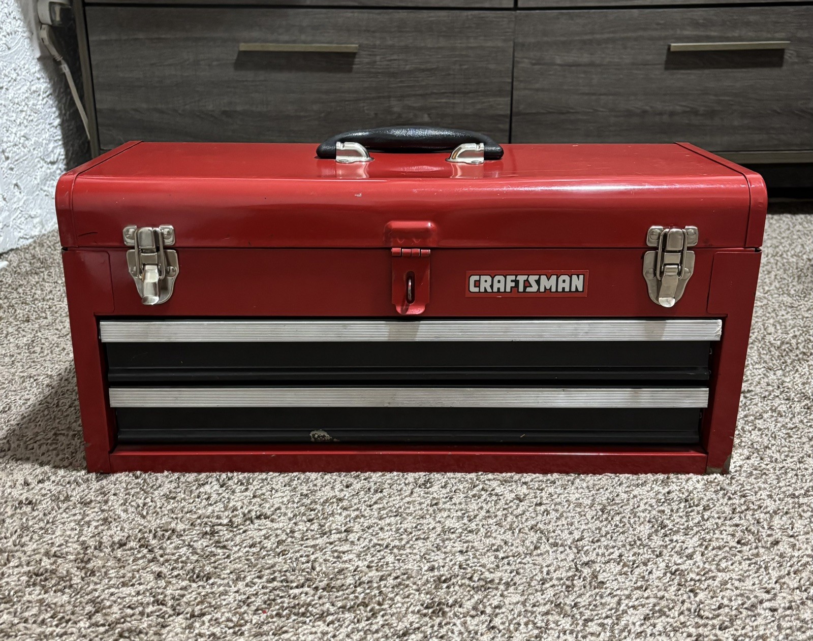 Vintage 1985 Craftsman 2 Drawer Red Toolbox Upper Storage Sears Model 706 653311