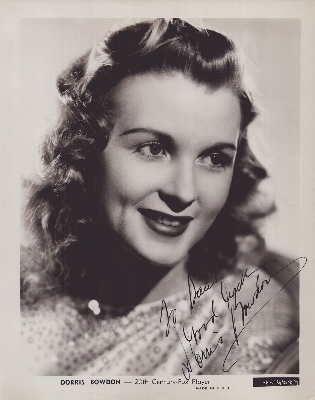 DORRIS BOWDON - INSCRIBED PHOTOGRAPH SIGNED CIRCA 1943