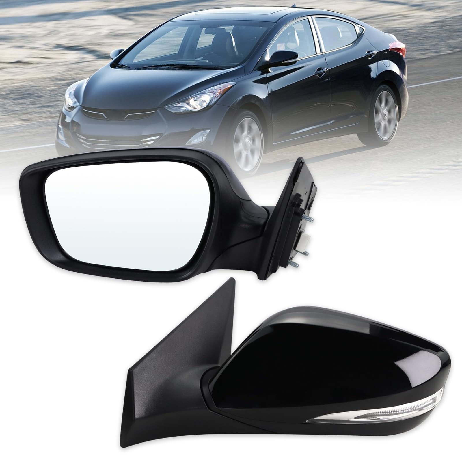 Lqito Left Driver Side Mirror for 2011-2013 Hyundai Elantra Black Heated Power Lqito Left Driver Side Mirror for 2011-2013 Hyundai Elantra Black Heated Power