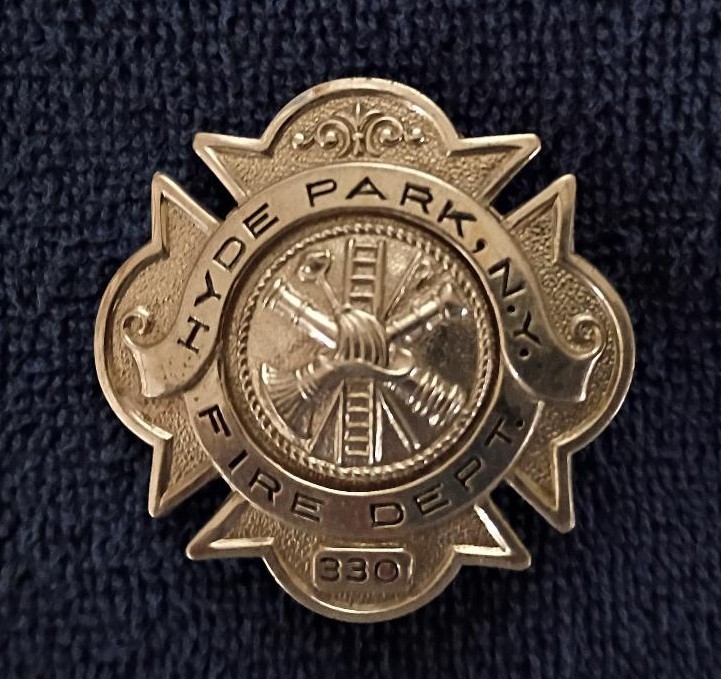 Vintage Hyde Park NY Fire Department Metal Badge Pin #330