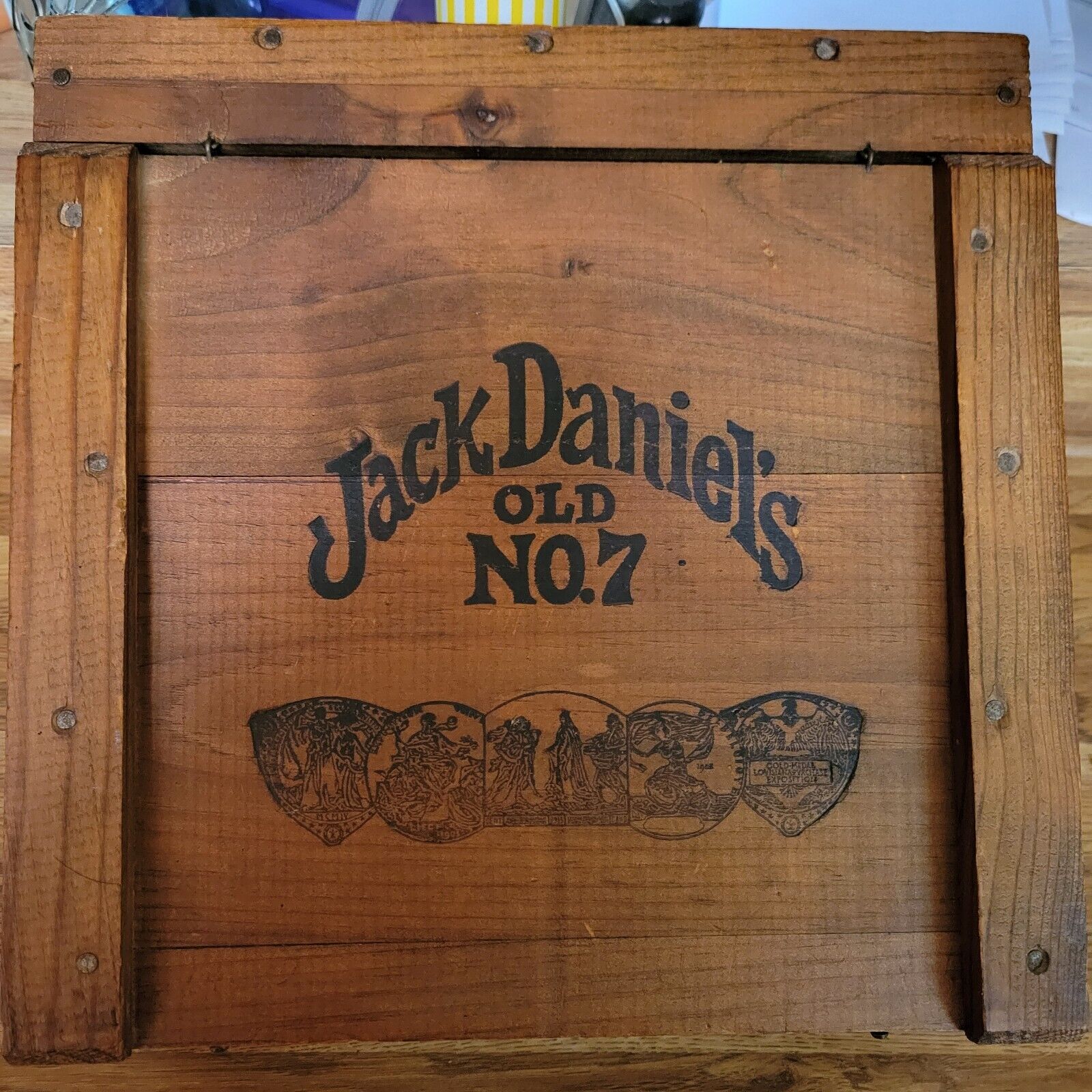 Vintage Jack Daniels Old No. 7 - Wooden Box w/Lid 
