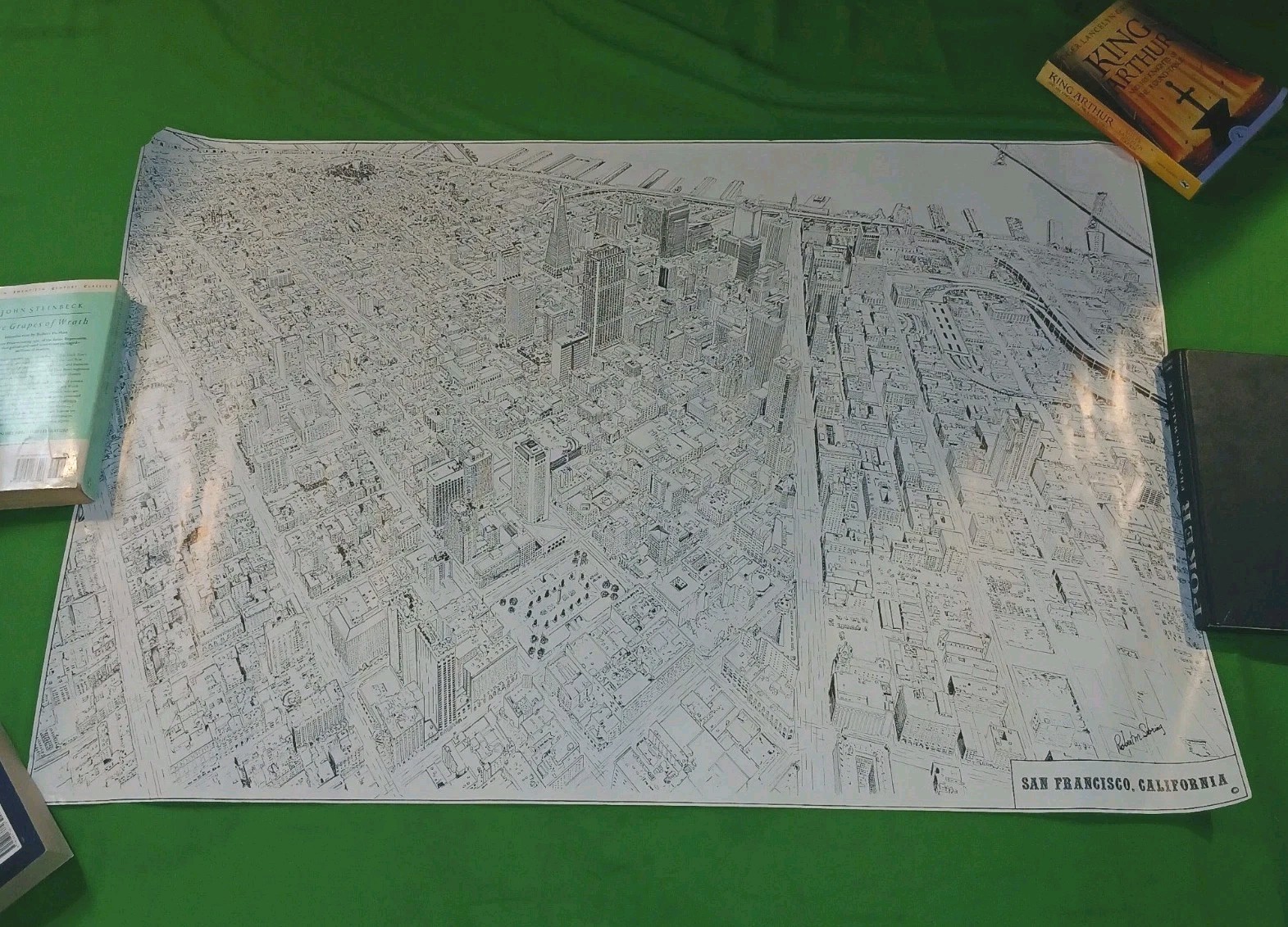 Vintage Robert M Sebring San Francisco California Pen Ink Map Poster Art 