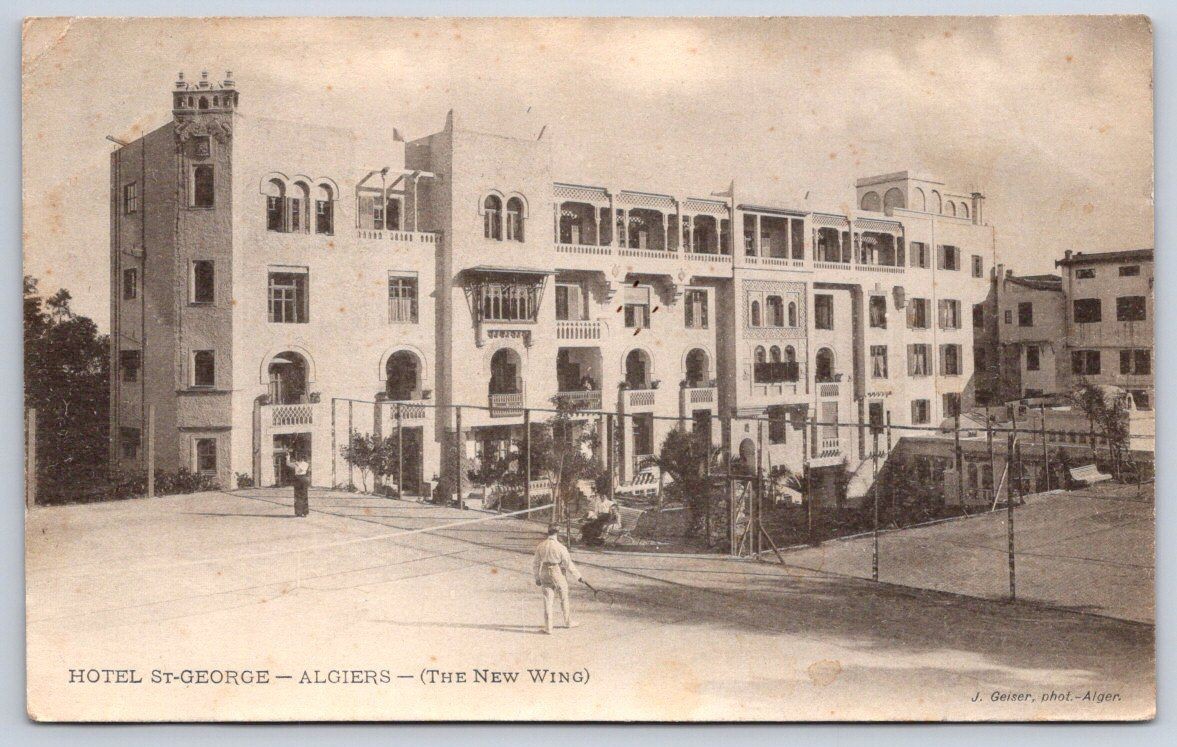 Alger Antique Algeria Postcard ALGIERS Hotel St. George New Wing 1908