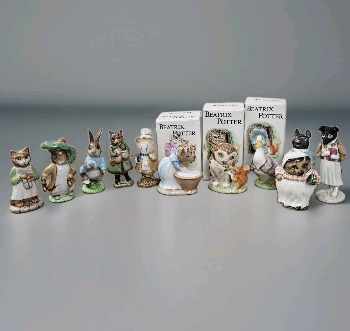 Vtg Beswick Beatrix Potter LOT OF 11 Figurines England Ceramic