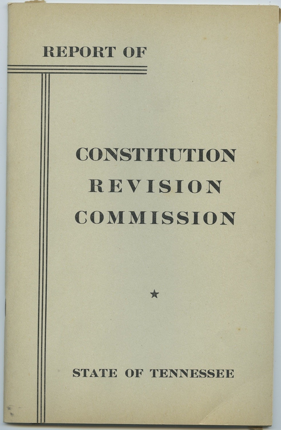 1946 Report of Constitution Revision Commission of Tennessee