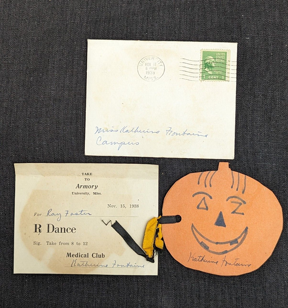 VTG '38 OLE MISS MEDICAL CLUB RX DANCE INVITATION HALLOWEEN DANCE CARD DELTA ZET