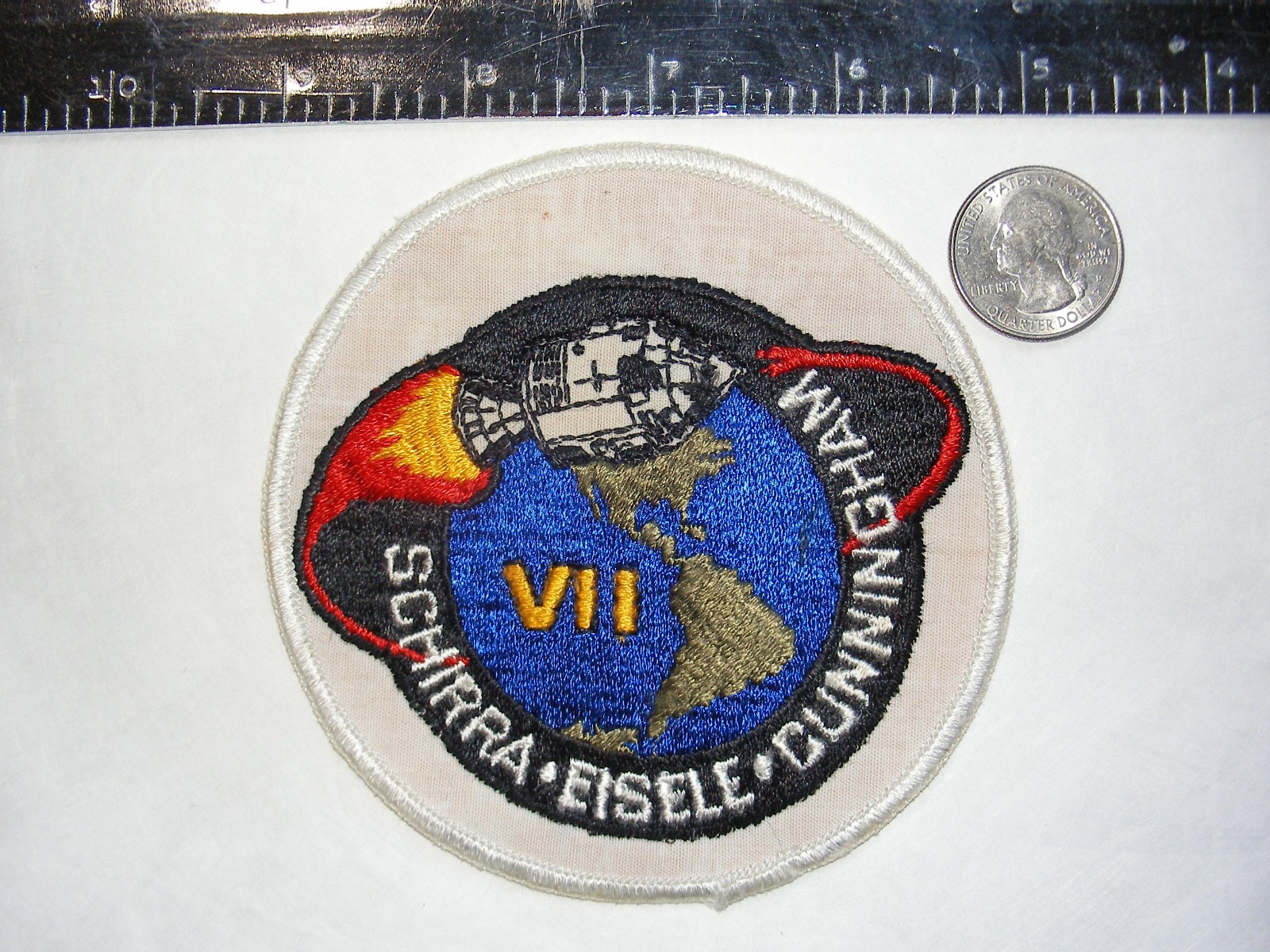 Original Apollo 7 Crew Patch NASA Texas Art Embroidery