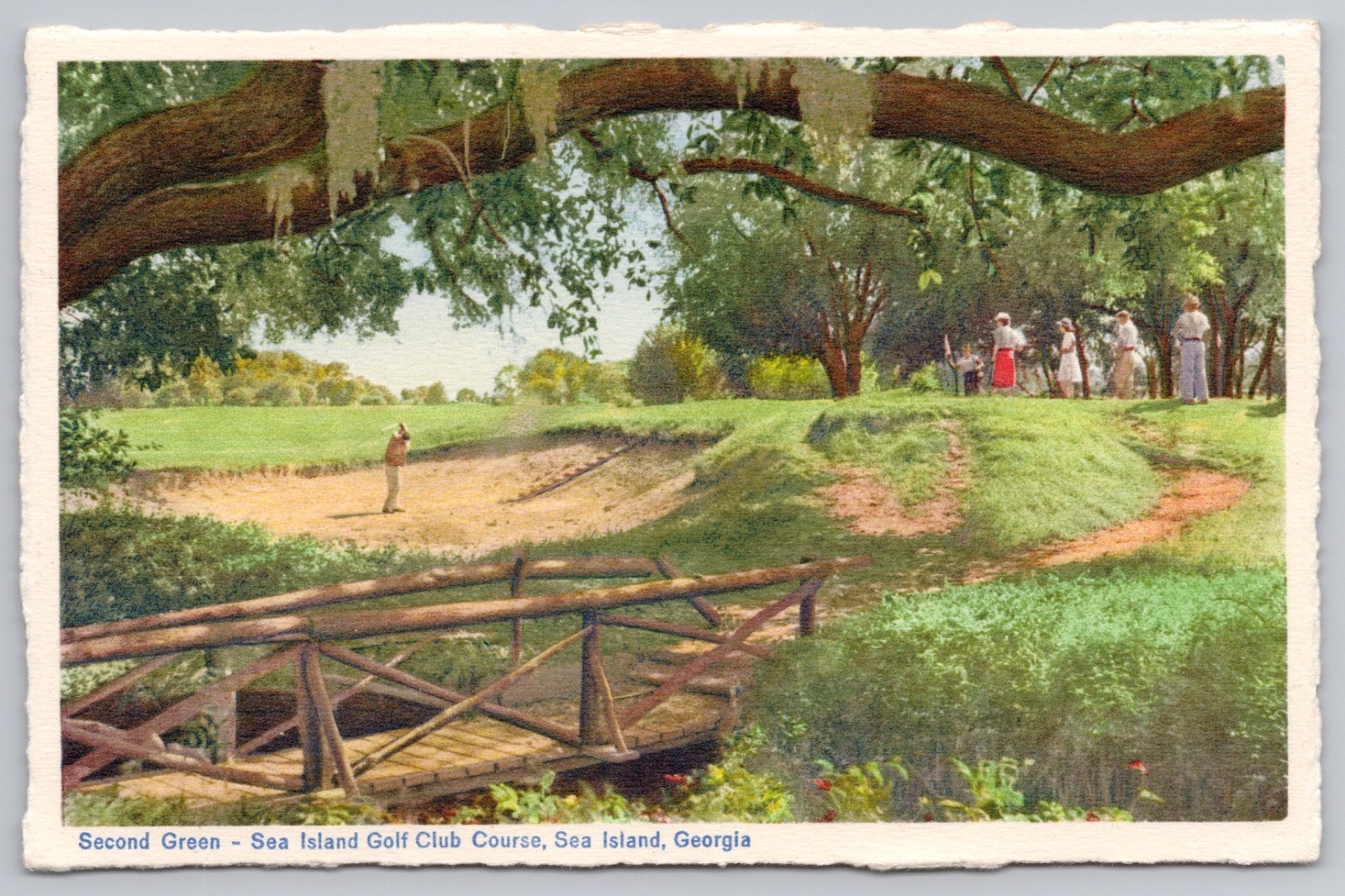 1940s Georgia - Sea Island Golf Club - 2nd Green (St. Simons Island) GA Postcard