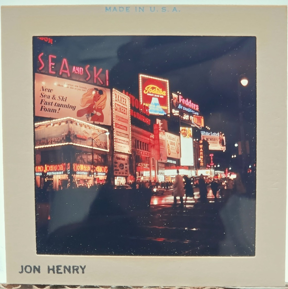 1965 Times Square Slide Jon Henry Sea & Ski Toshiba Howard Johnson Neon Sign