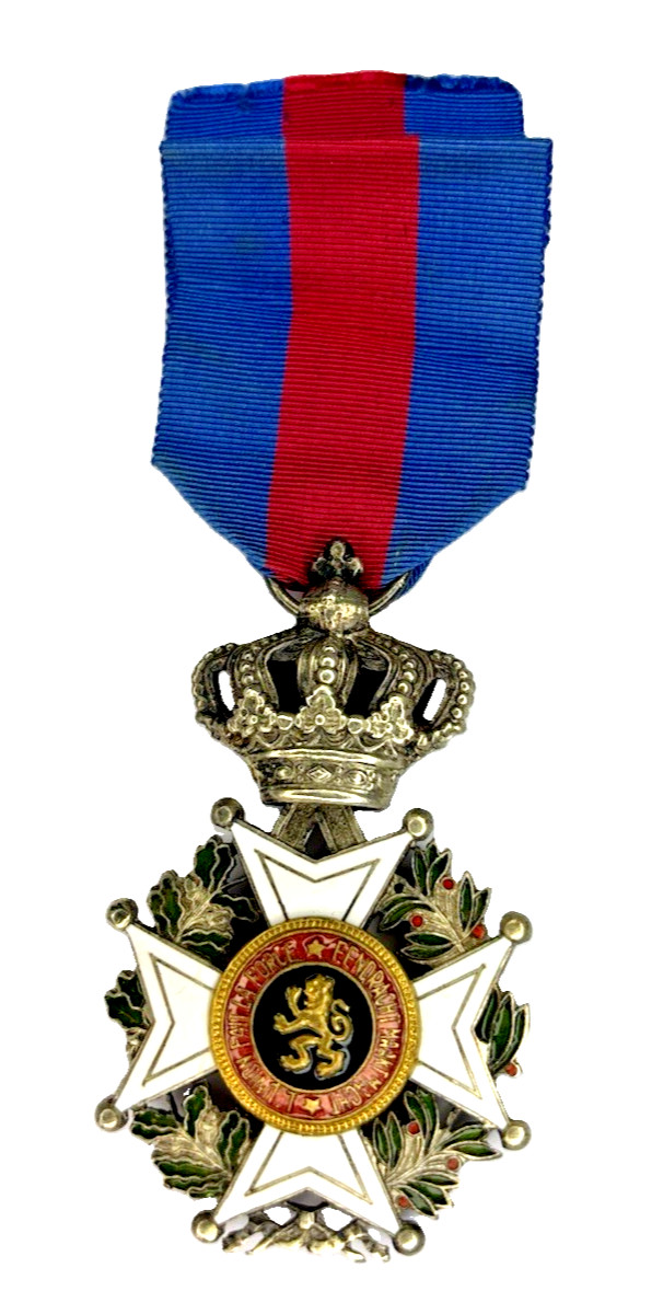 Belgium Order of Leopold 5th Class Silver Gilt Enamel Royal Decoration