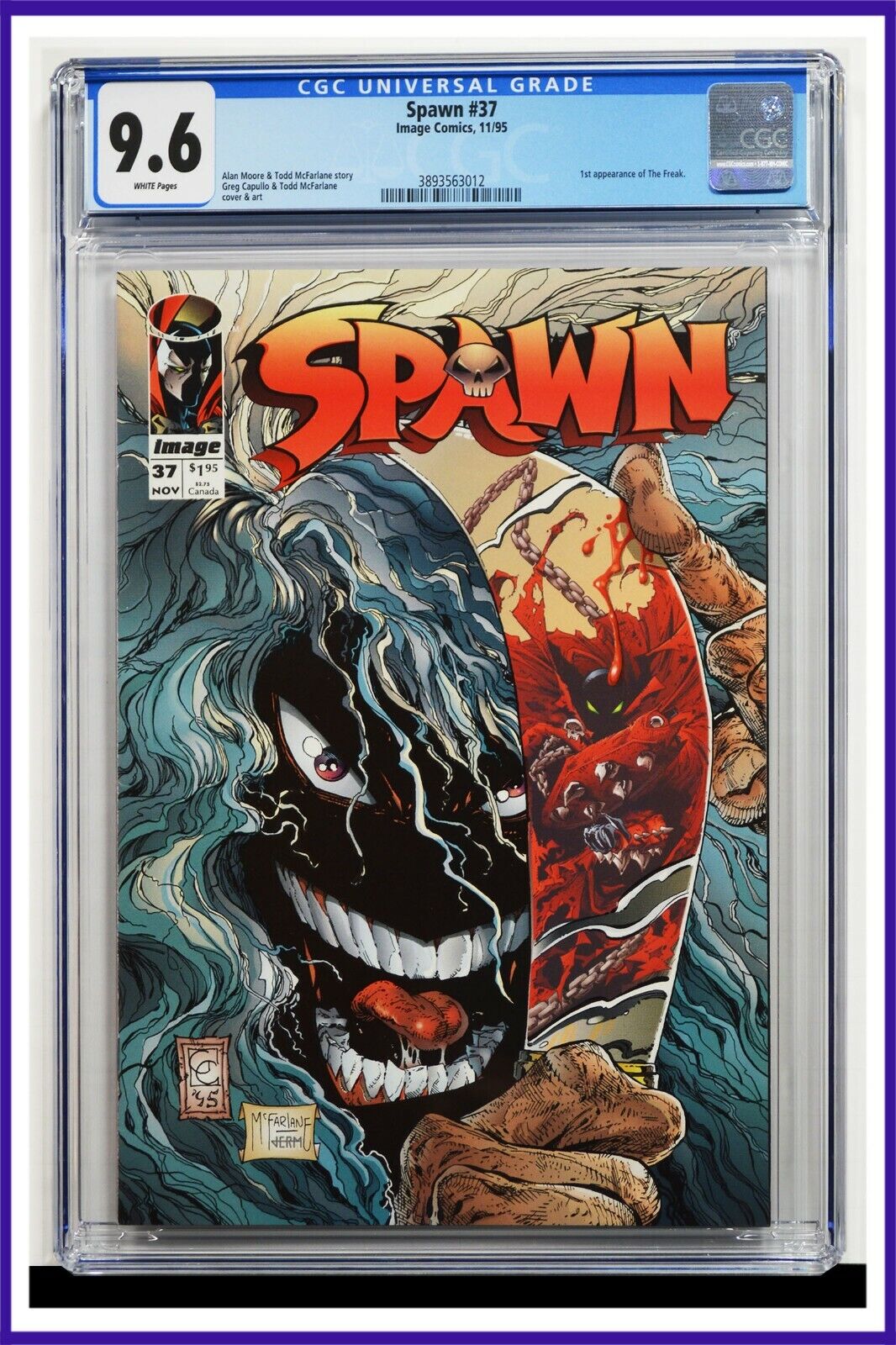 Spawn #37 CGC Graded 9.6 Image 1995 Greg Capullo Todd McFarlane Cover Comic Book
