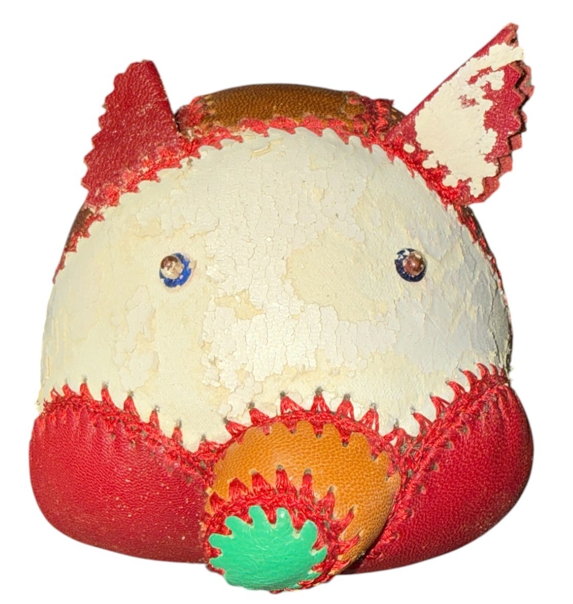 Handmade Stitched Faux Leather Piggy Artistic Design Durable 4.5\