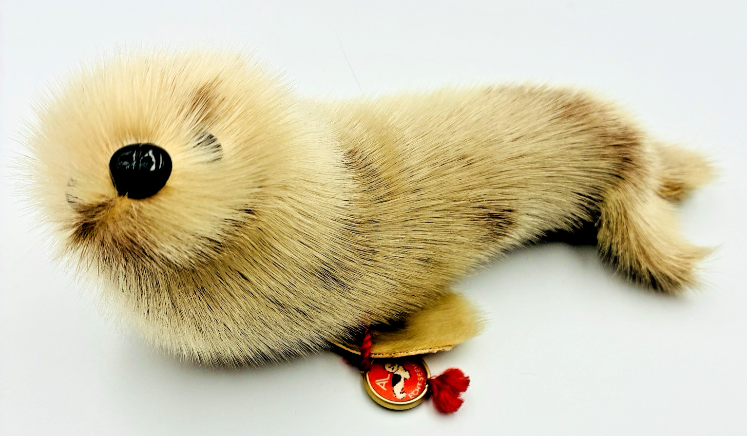 Vintage Real Fur Seal Otter Figurine German Echt Seehund w/ tag 7\
