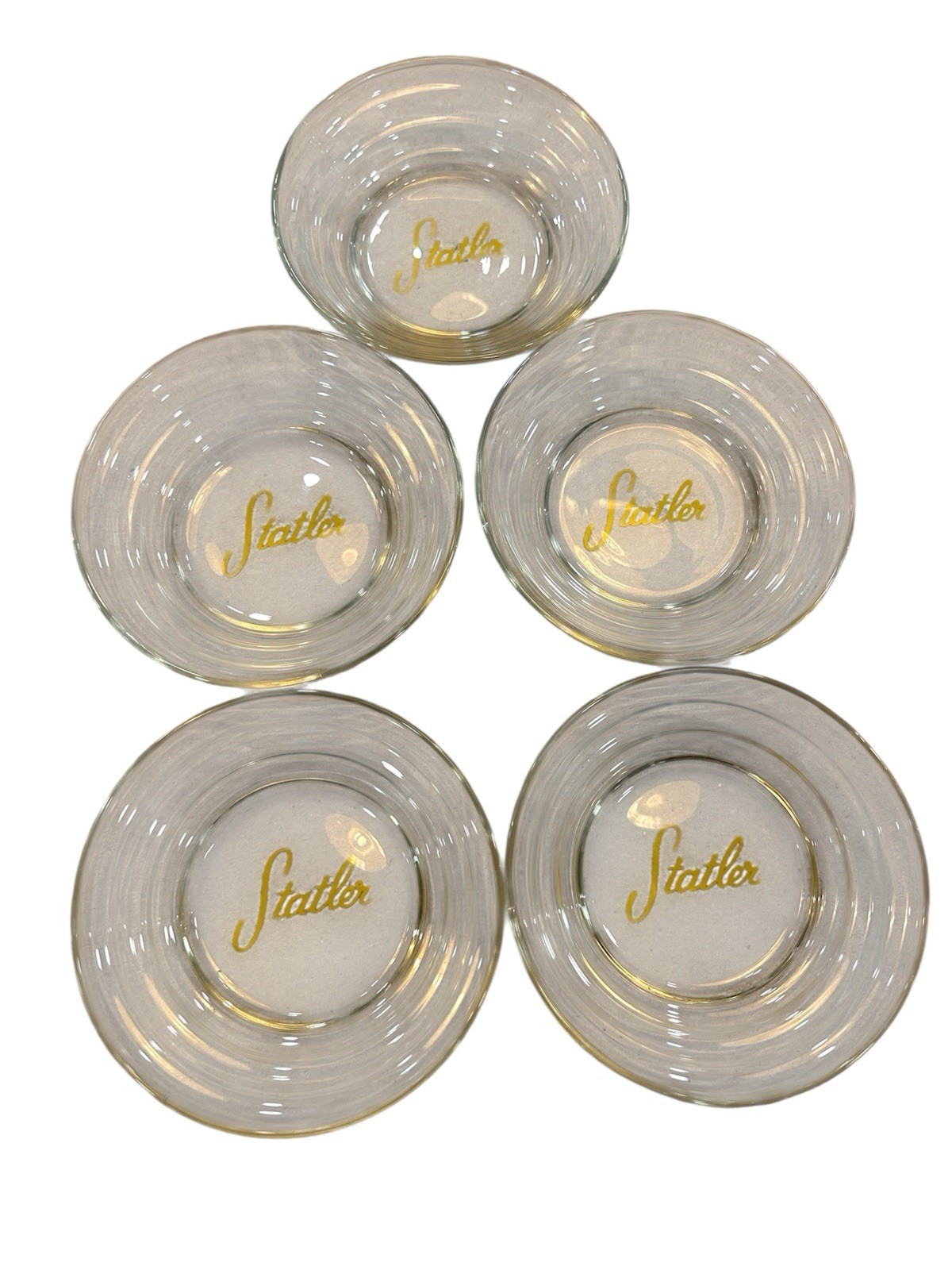 1950-60s Era Dallas Texas Statler Hotel 4” Glass Ashtrays (5) 1950-60s Era Dallas Texas Statler Hotel 4” Glass Ashtrays (5)