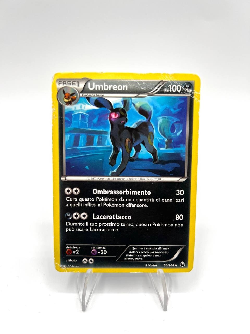 Vintage Italian Poor Umbreon 60/108 Explorers of Darkness Pokemon Card Vintage Italian Poor Umbreon 60/108 Explorers of Darkness Pokemon Card