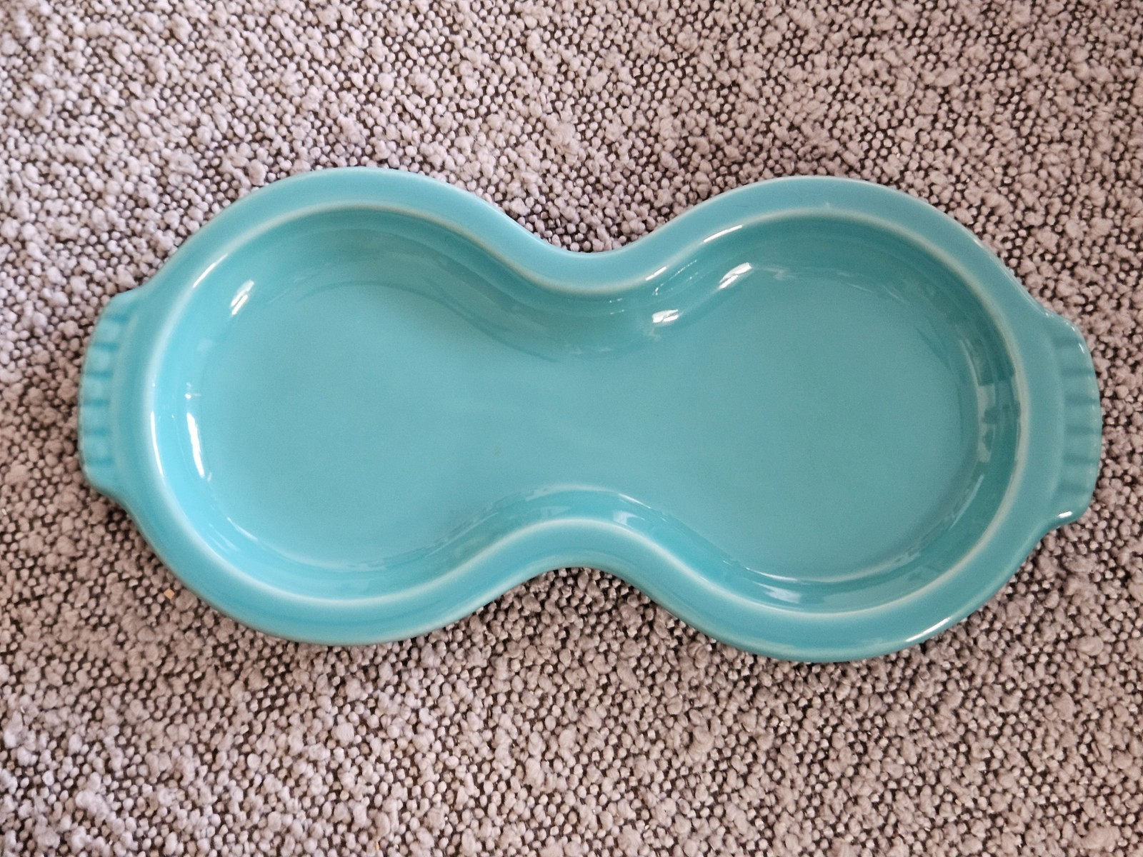 Fiestaware Fiesta Homer Laughlin Turquoise Blue Cream & Sugar Tray Spoon Rest