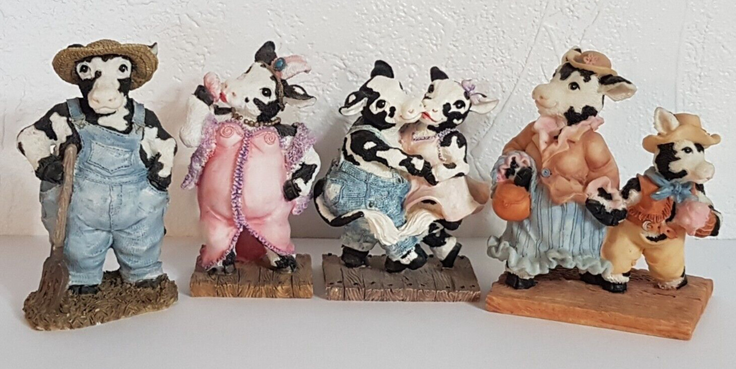 LOT OF 4 VTG 1992 &95 GANZ COWTOWN FIGURINES COLLECTIBLE CT001 CT004 CT005 CT051