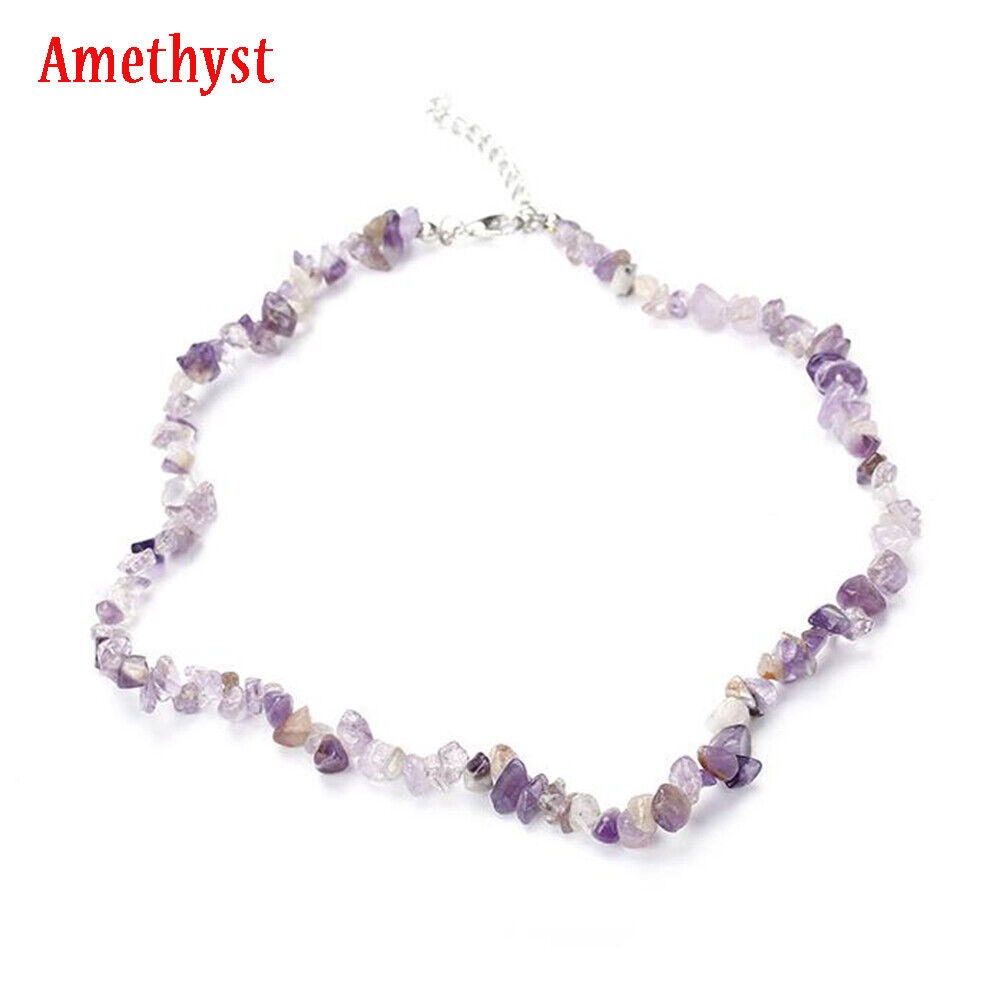 Long 20 Inch Natural Crystal Quartz Chips Gemstone Beads Strand Necklace