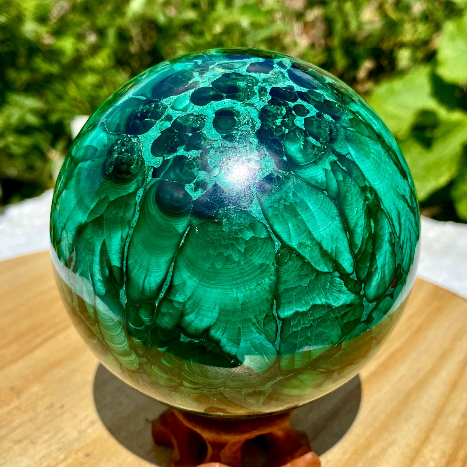 2.7LB  Natural Malachite Quartz Sphere Energy Crystal Ball Reiki Gift Decor Gem