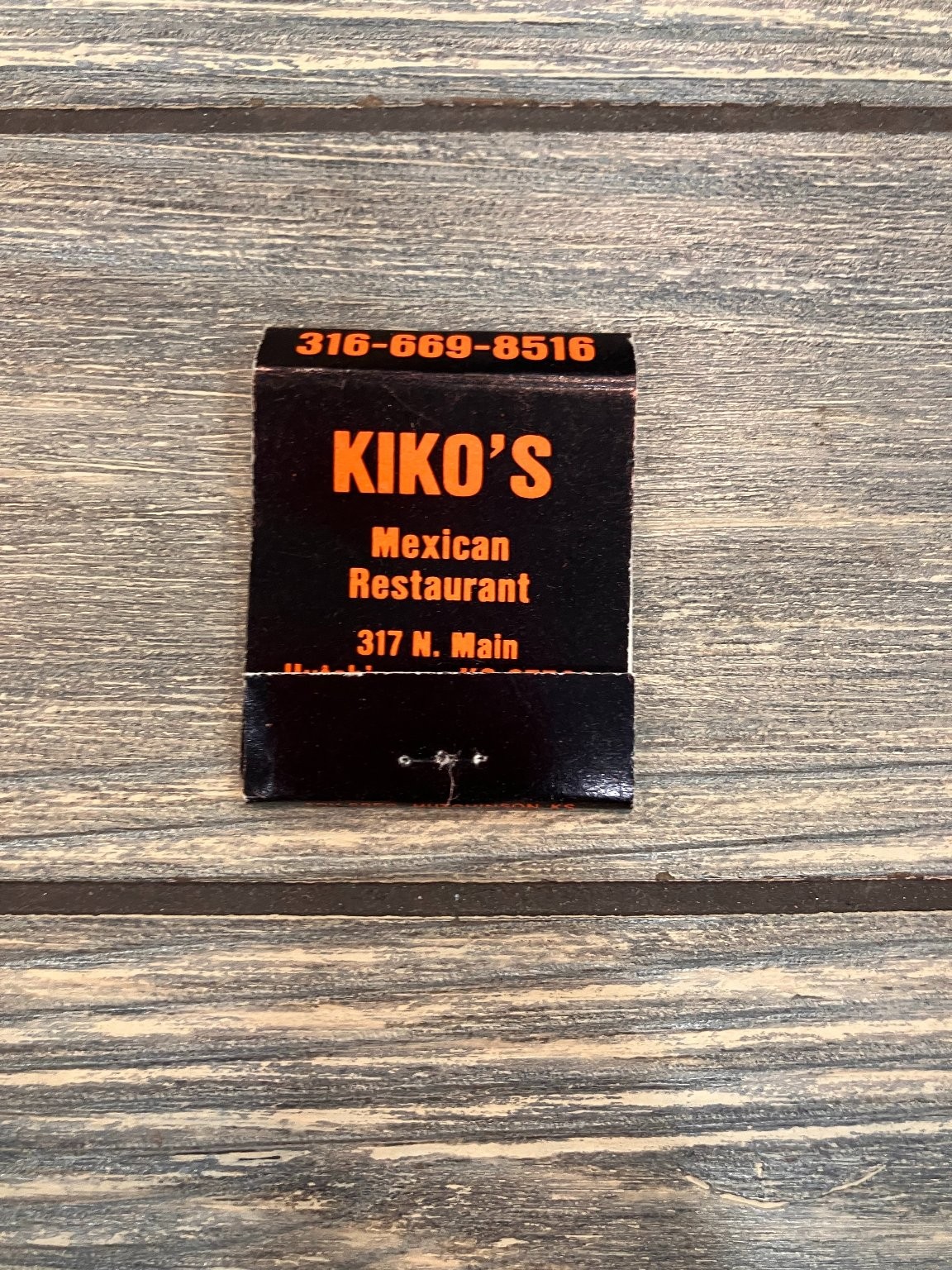 KIKO'S Mexican Restaurant Wichita KS Vintage Black Orange Matchbook