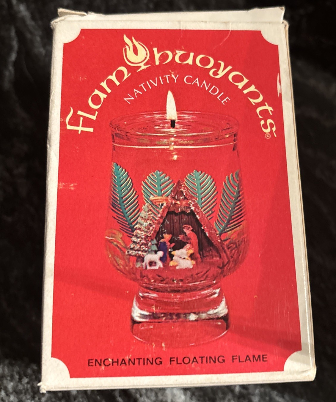 VTG Flam Buoyants Nativity Scene Floating Flame Christmas Candle New In Open Box