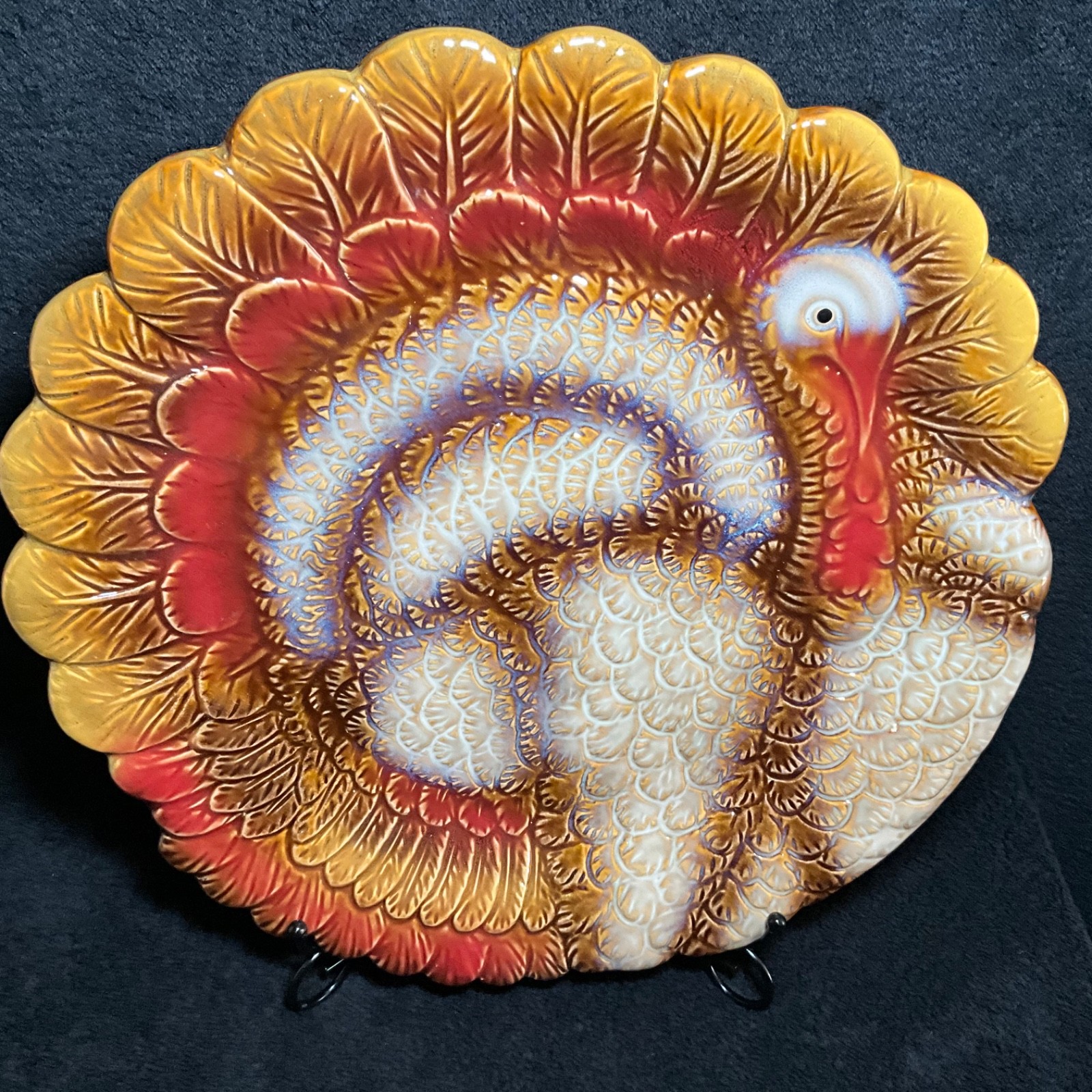 Better Homes And Gardens - 13” Thanksgiving Turkey Stoneware Platter Better Homes And Gardens - 13” Thanksgiving Turkey Stoneware Platter