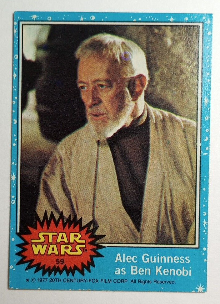 1977 Star Wars Alec Guinness as Ben Kenobi Topps Series 1 (Blue) Card #59