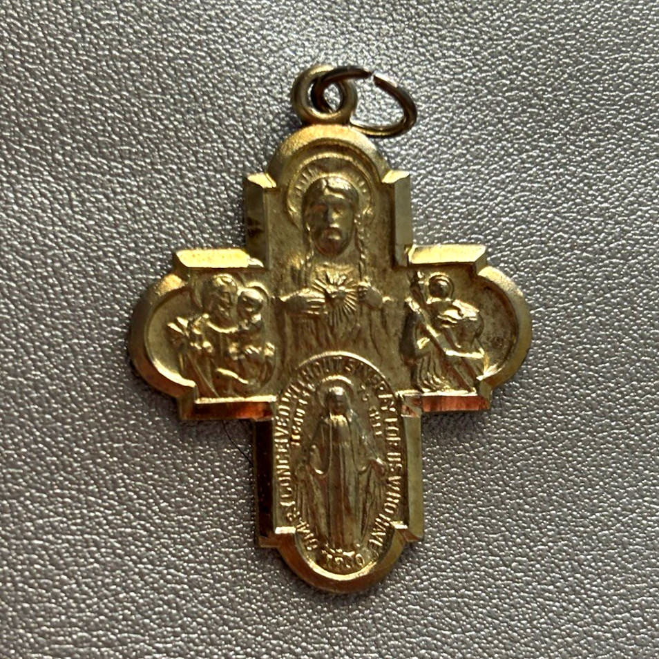 GOLD OVER STERLING SILVER 4-WAY MEDAL
