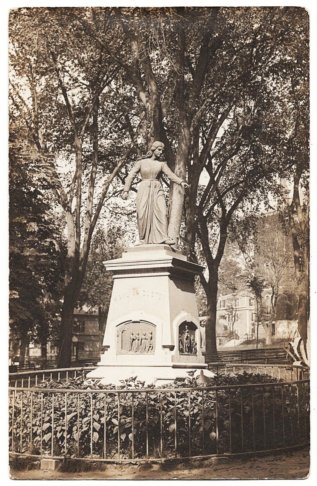 real photo Haverhill MA - Hannah Duston Dustin Monument antique postcard RPPC
