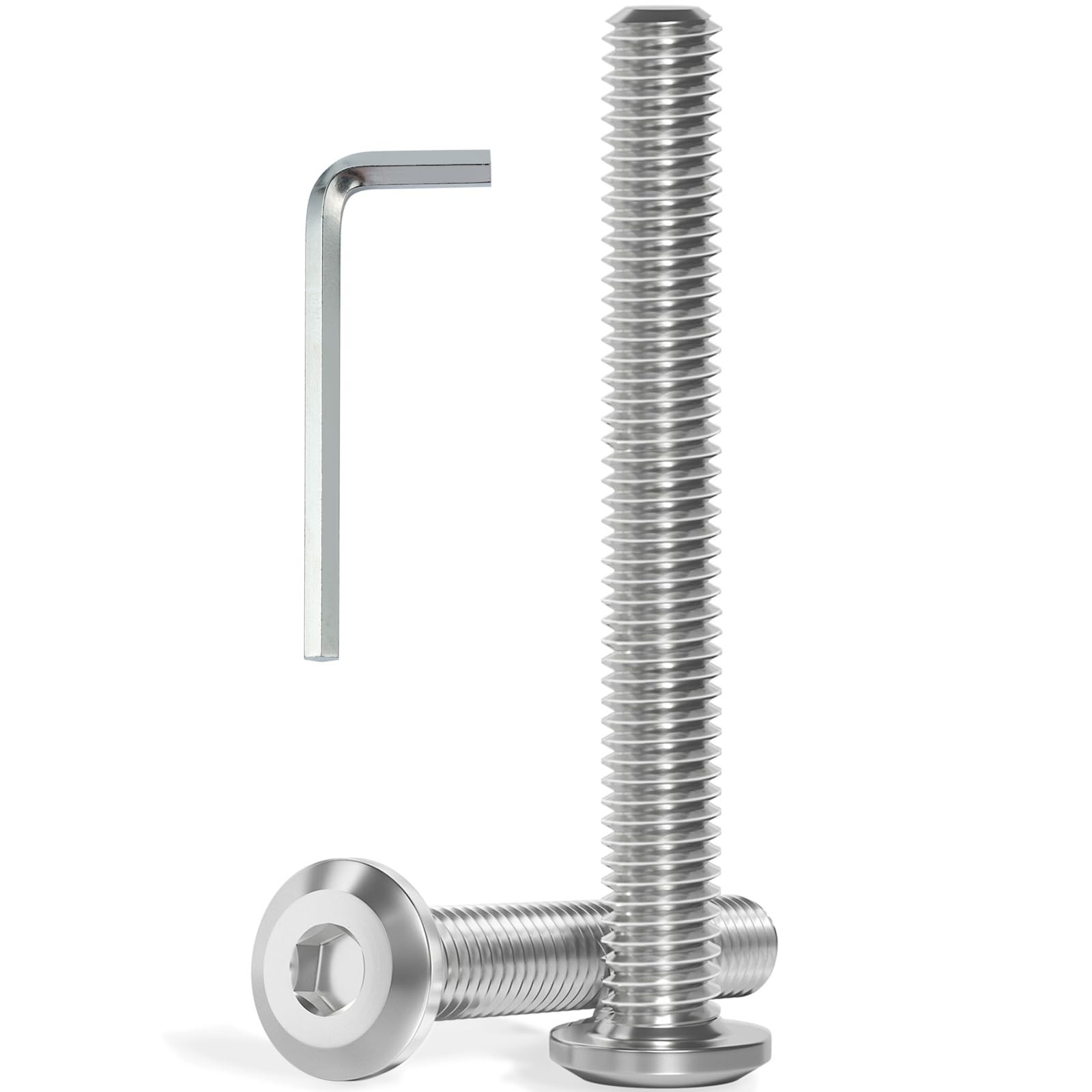 VGBUY M6-1.0 x 100 mm 15Pcs Flat Head Hex Socket Cap Screws Bolts,304 Stainle...