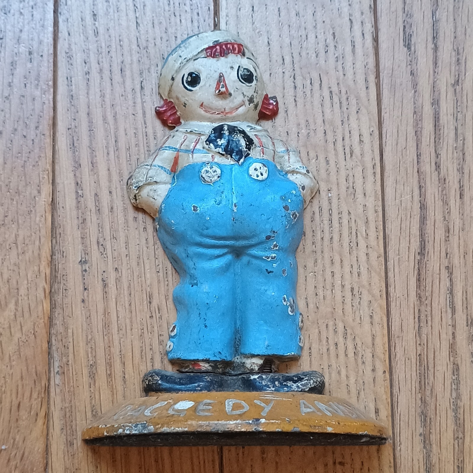J. P. Volland & Co. Raggedy Andy Metal Bookend 1930s Painted Original Rare