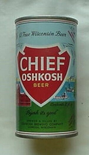 CHIEF OSHKOSH BEER CAN (1970s) OSHKOSH BREWING COMPANY