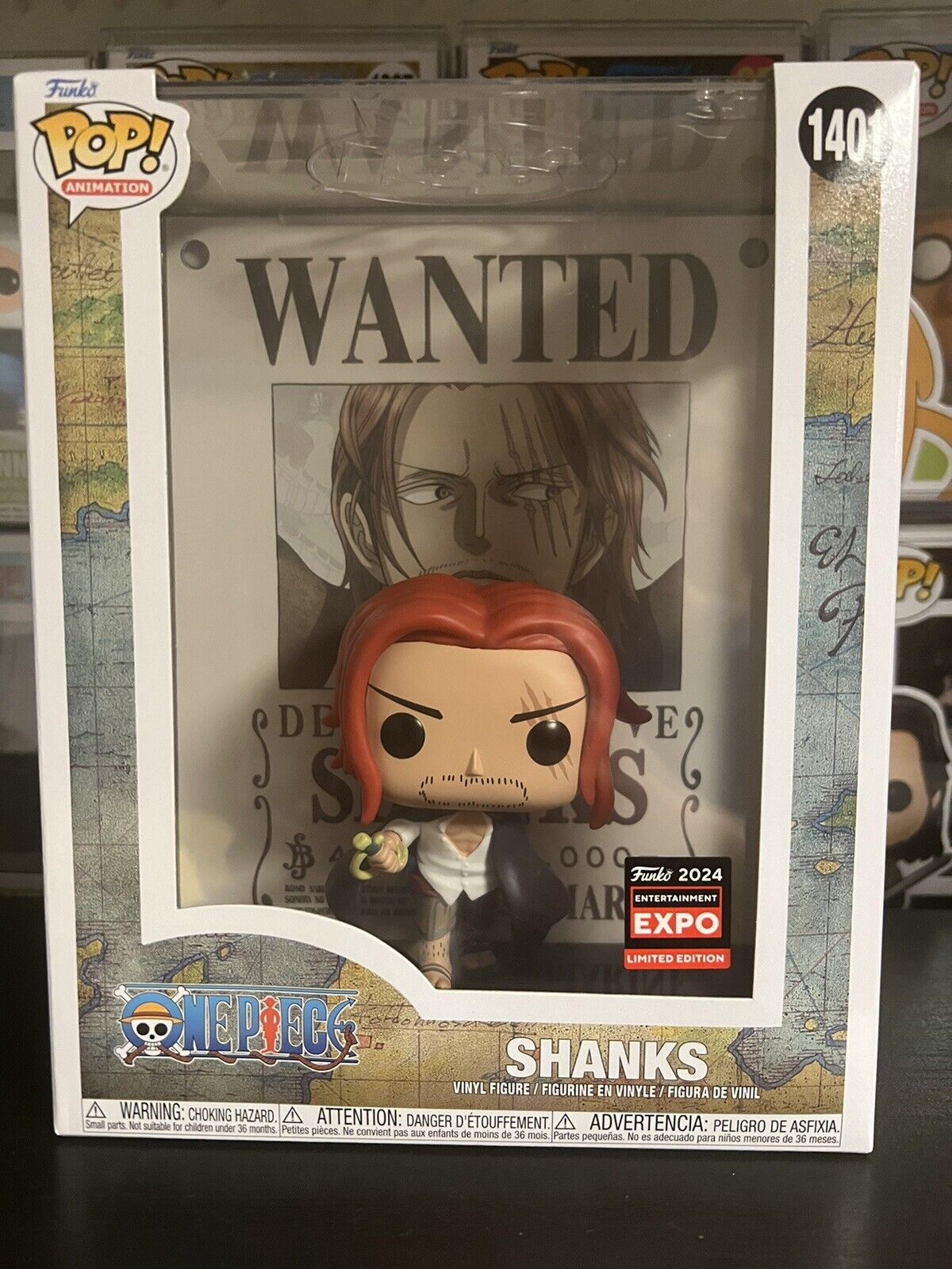 C2E2 SHARED EXPO STICKER Shanks Wanted Poster #1401 Funko Pop One Piece