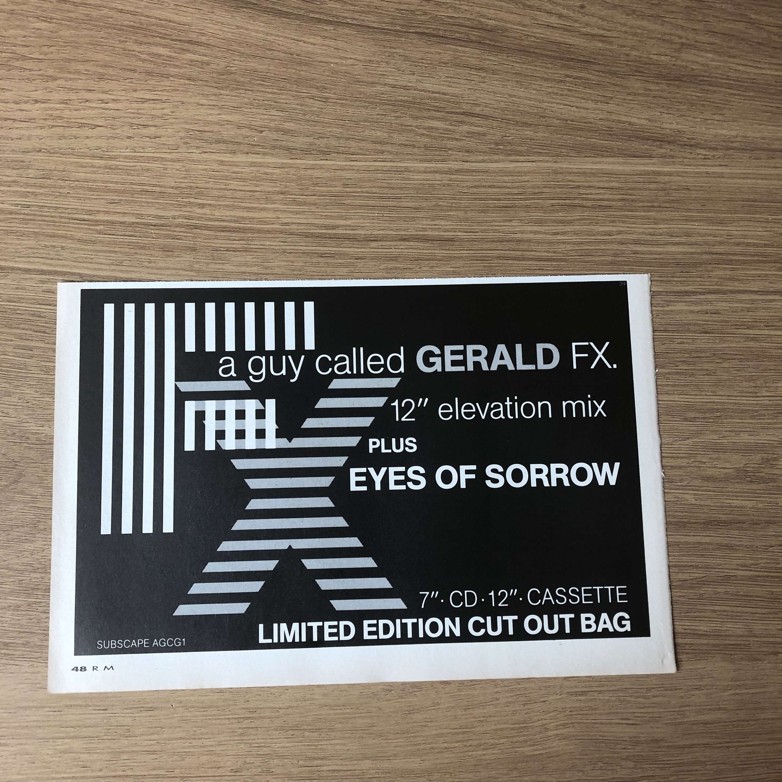 MUSIC62 MAGAZINE ADVERT 5X8 A GUY CALLED GERALD NEW SINGLE FX