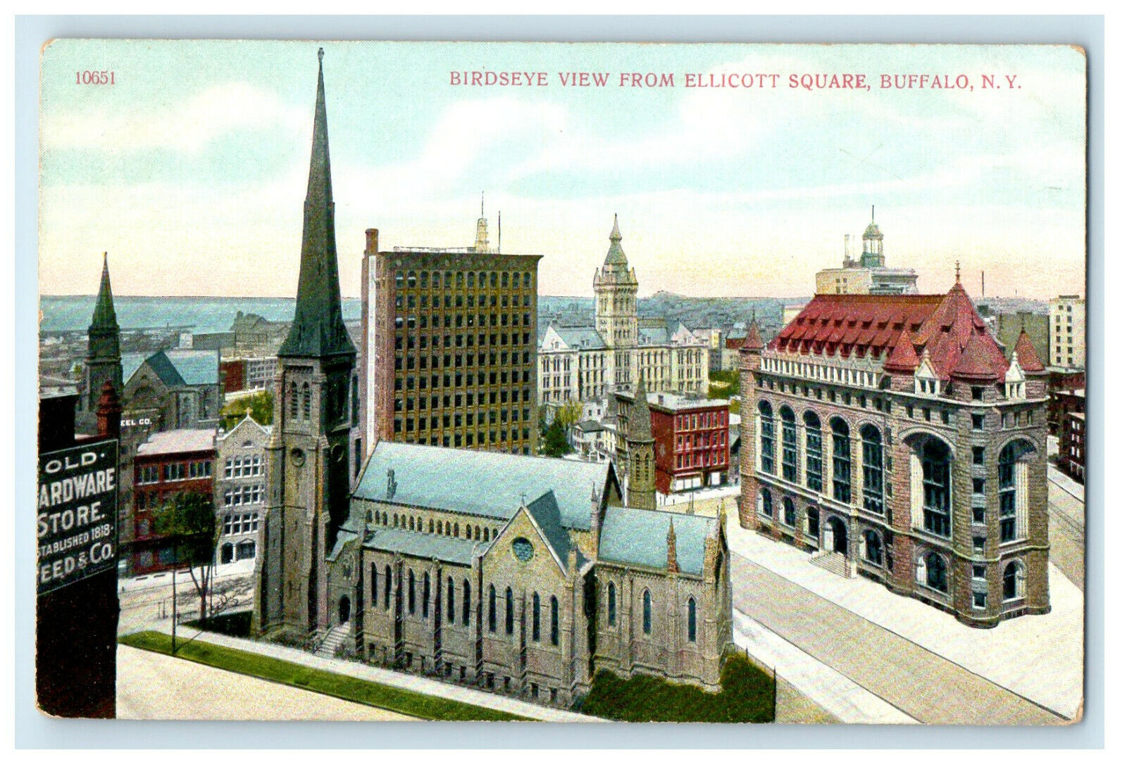 c1910s Bird's Eye View From Ellicott Square Buffalo New York NY Postcard