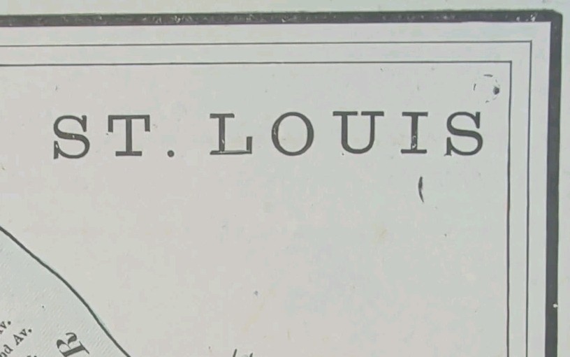 Vintage 1892 ST LOUIS MISSOURI Map 14\