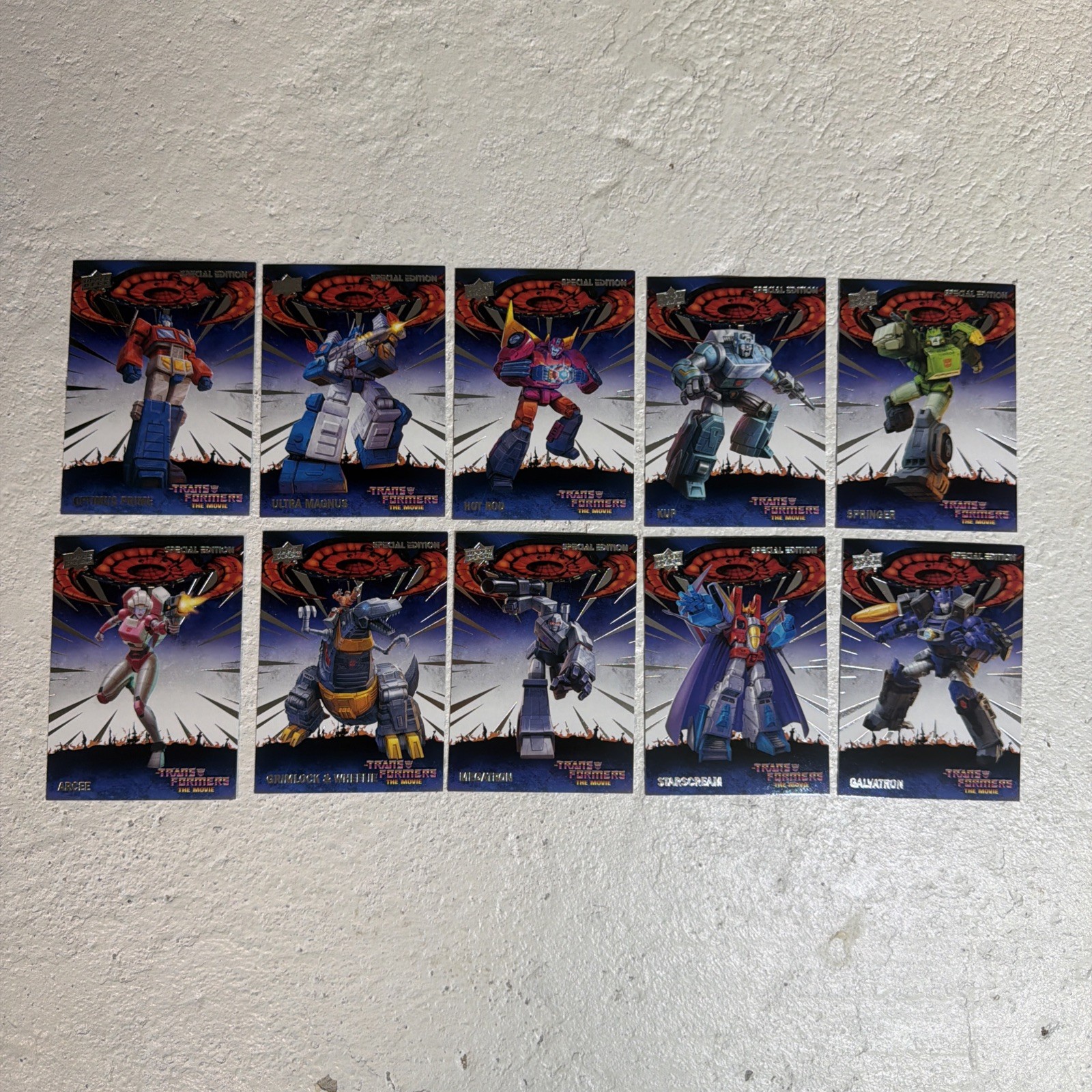 2026 UPPER DECK TRANSFORMERS THE MOVIE 40th SPECIAL EDITION 10 CARD SET