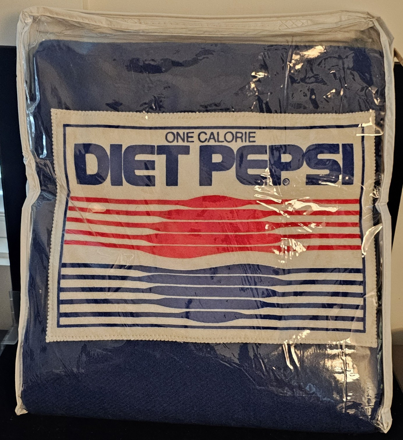 Vintage 1970s Diet Pepsi Pure Wool Blanket New In Packaging 50x60 Inch