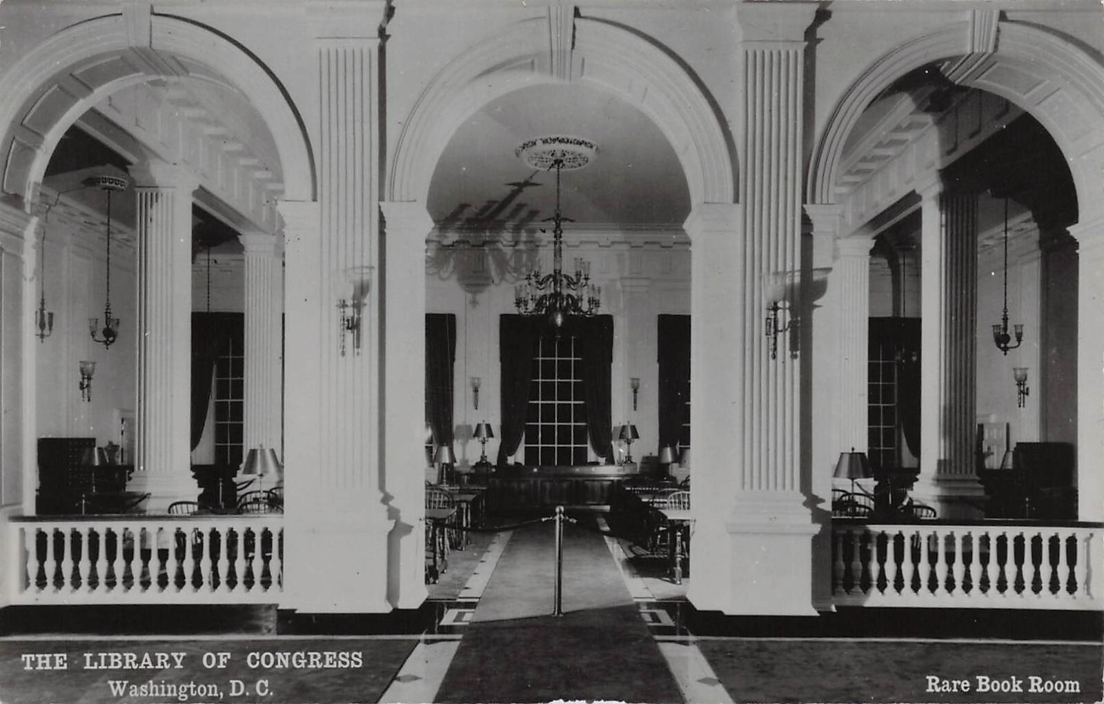 RPPC Washington Library of Congress Interior Rare Book Room Photo Postcard F45