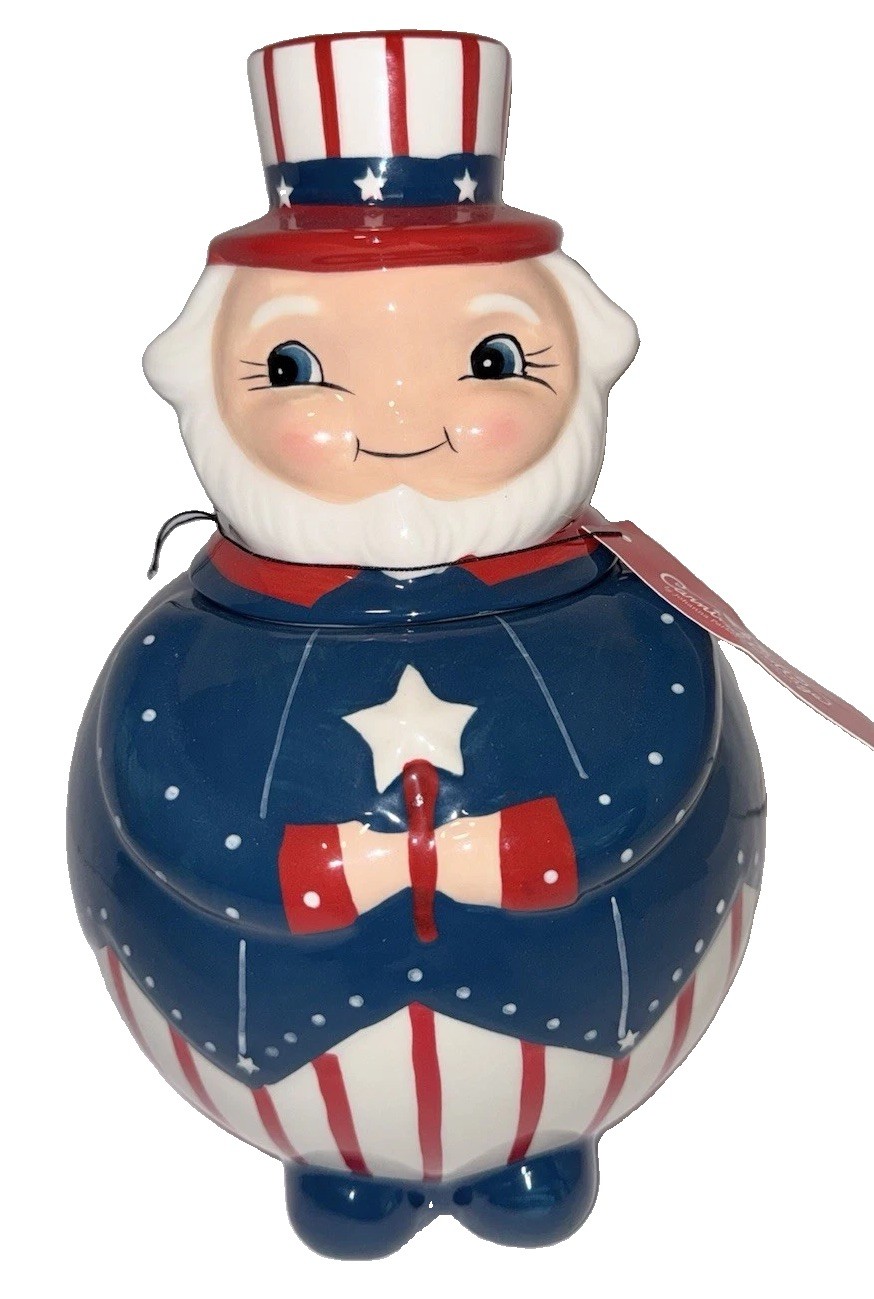 Johanna Parker Uncle Sam Patriotic 4th of July Cookie Jar Carnival Cottage