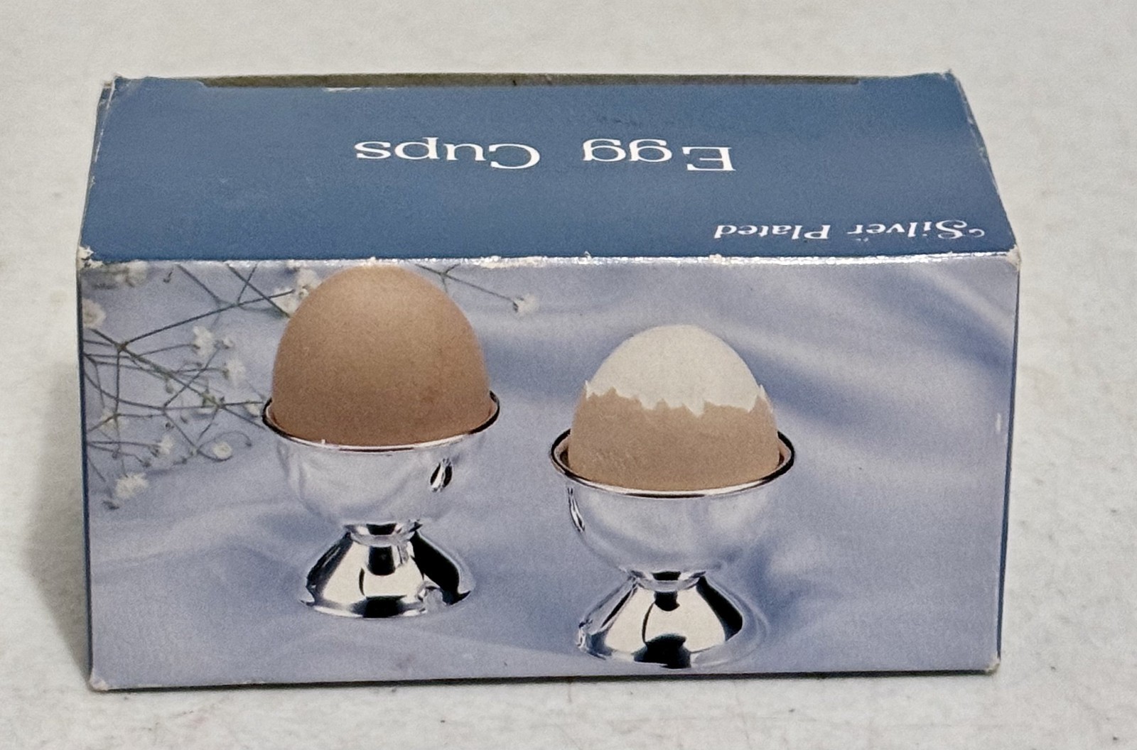 SILVER PLATED Egg Cups Set of 2 Silver Egg Holders Tray for Soft Boiled