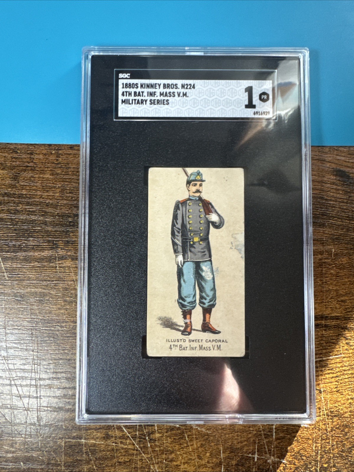 1880s Kinney Bro N224 Military Series SGC 1 Pr 4th Bat Inf Mass Vm