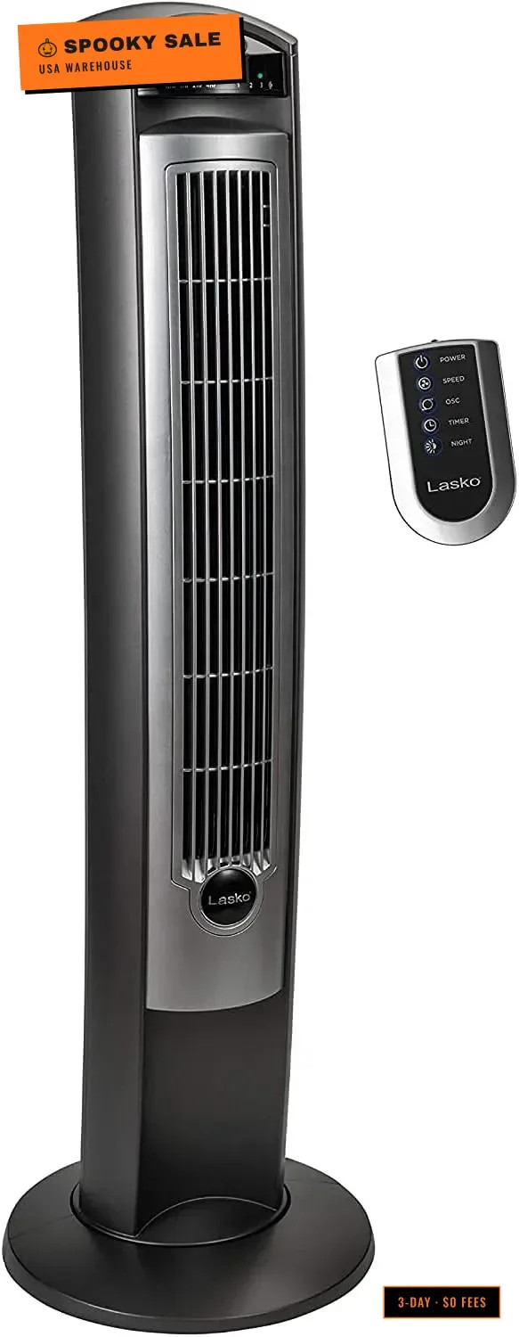 Oscillating Tower Fan with Remote - Quiet Standing Fan for Bedroom, Office, and