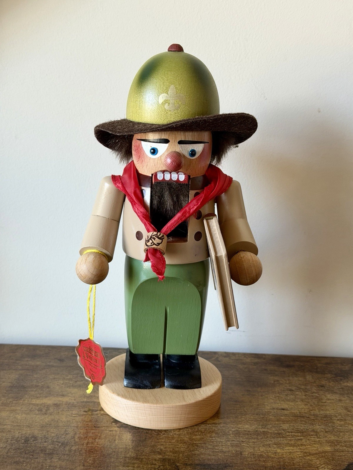 Steinbach Chubby Boy Scout Nutcracker 11” Germany Wood Handbook Original Tag