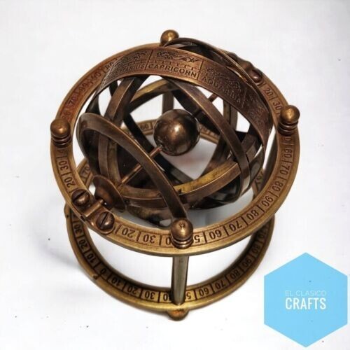 Armillary Antique Vintage Globe With Compass 18\