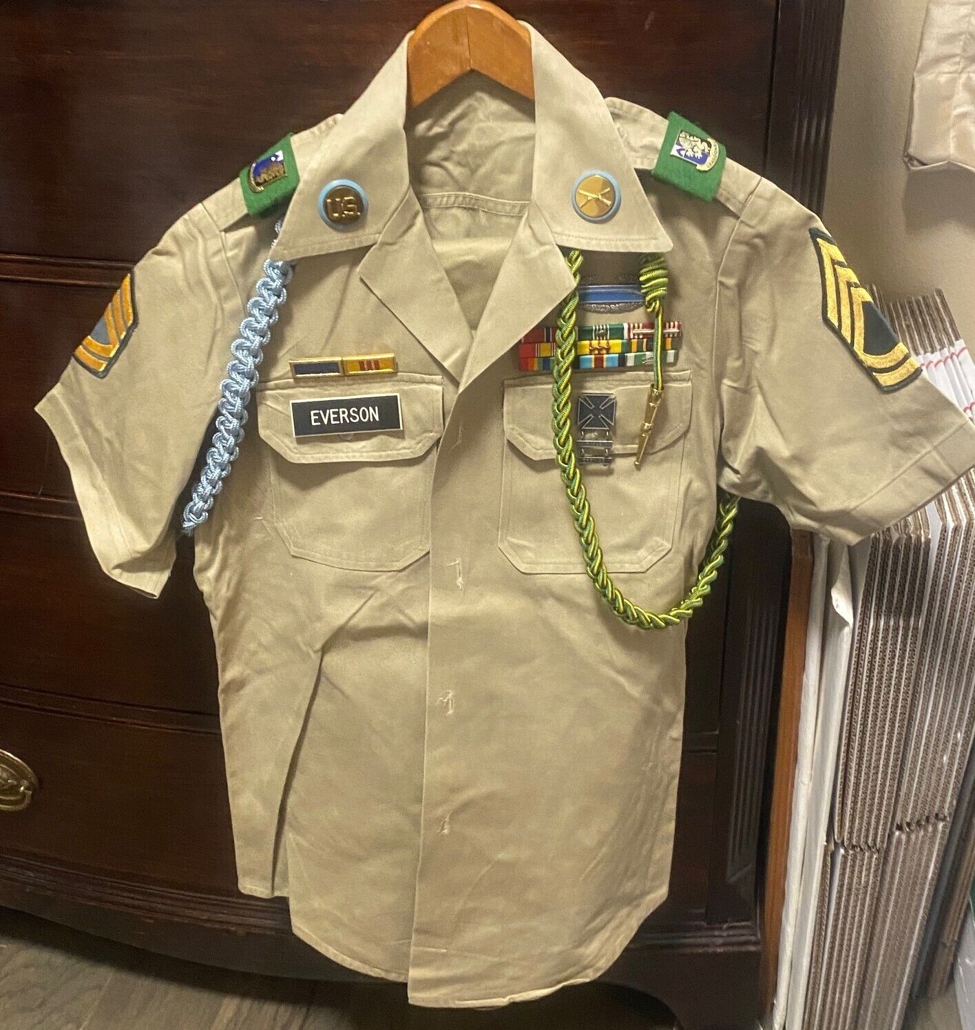 Vietnam Era US Army Enlisted SFC Khaki Short Sleeve Uniform
